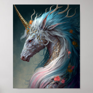 Poster Unicorn Dragon Fantasy Art