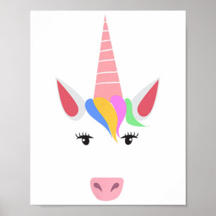 Poster Unicorn Face Eyelashes Figurino De Halloween Com C