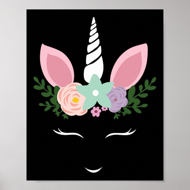 Poster Unicorn Face Eyelashes Figurino De Halloween Com F (Frente)