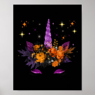 Poster Unicorn Face Halloween Figurume Ação de Graças Cai
