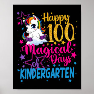 Poster Unicorn Feliz 100 Dias Mágicos De Kinder
