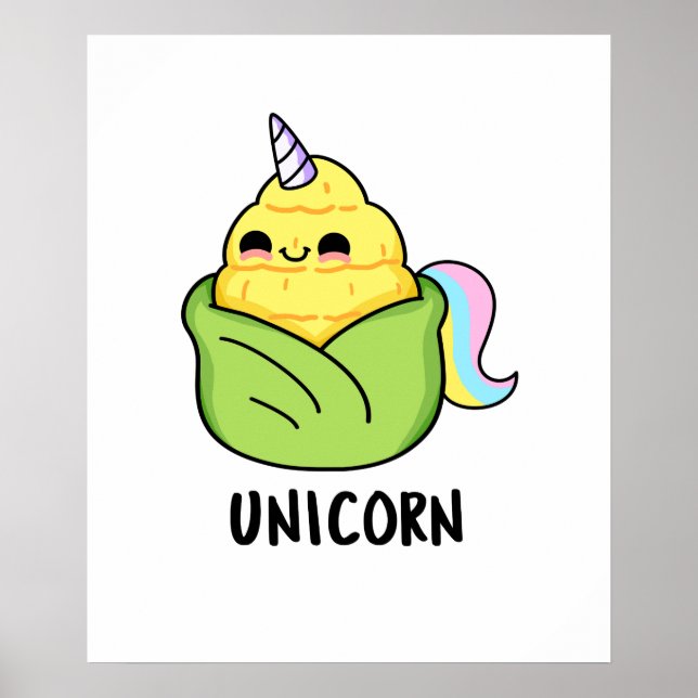 Poster Unicorn Funny Baby Corn Pun (Frente)