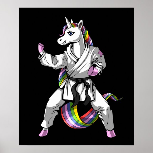 Poster Unicorn Girl Karate Ninja (Frente)
