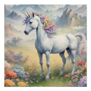 Pôster Unicorn Glassy Poster