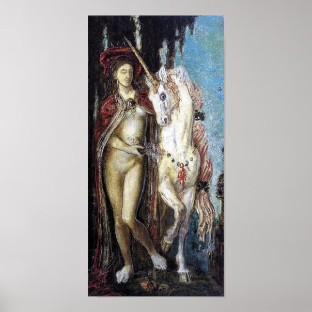 Poster Unicorn - Gustave Moreau (Frente)