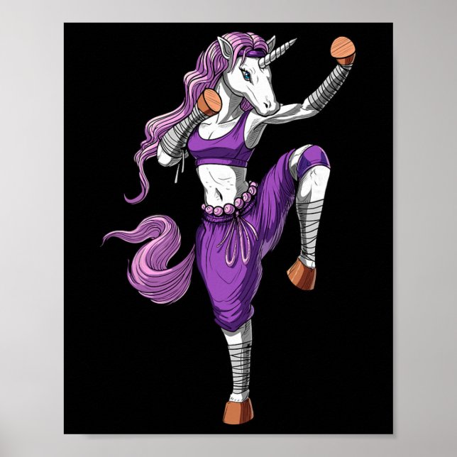 Poster Unicorn Ninja Karatê Kickboxing Muay Thai Artes Ma (Frente)