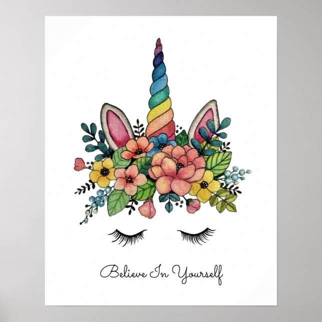 Poster Unicorn Pisca Com Rainbow Horn (Frente)