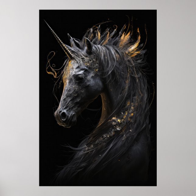 Poster Unicorn Retrato Animal Fantasy Natureza Selvagem (Frente)