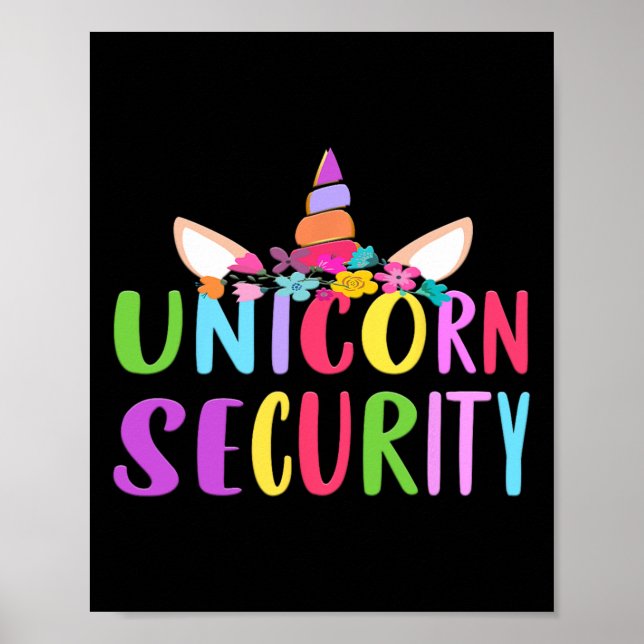 Poster Unicorn Security Halloween Fall Costume Adultos Ki (Frente)