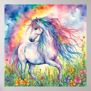 Poster Unicorn Watercolor