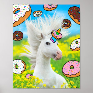Poster Unicorn With Donuts