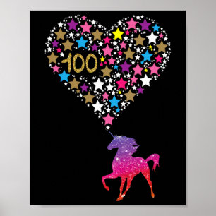 Poster Unicórnio 100 Dias De Ensino De Feliz Presente