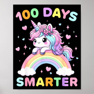 Poster Unicórnio 100 Dias Mais Inteligente 100º Dia Da Es