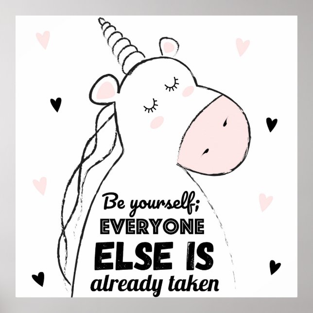 Poster Unicórnio Adorável (Frente)