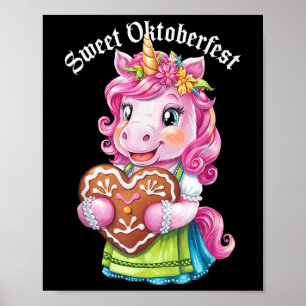 Poster Unicórnio Alemão Drindl Engraçado Crianças Engraça
