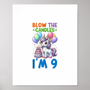 Poster Unicórnio Crianças da 9ª Festa de aniversário Meni