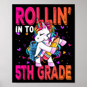Poster Unicórnio da 5ª série de volta à escola primeiro d