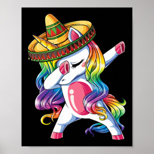 Poster Unicórnio Dançando Engraçado Cinco De Mayo Mulhere