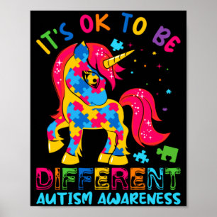 Poster Unicórnio de Aceitação Conscientização do Autismo
