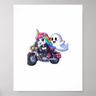 Poster Unicórnio Dirigindo Motocicletas Mulheres Adultos