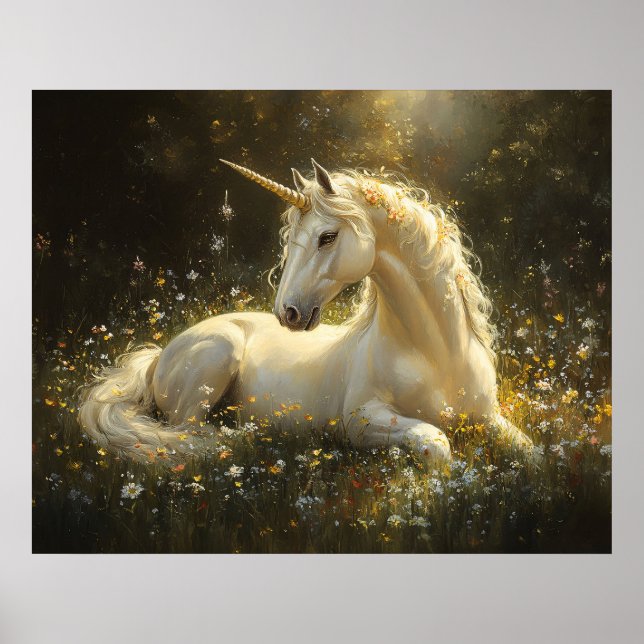 Poster Unicórnio do Prado Dourado (Frente)