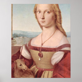 Pôster Unicórnio e Senhora da Pintura de Rafael Renascenç