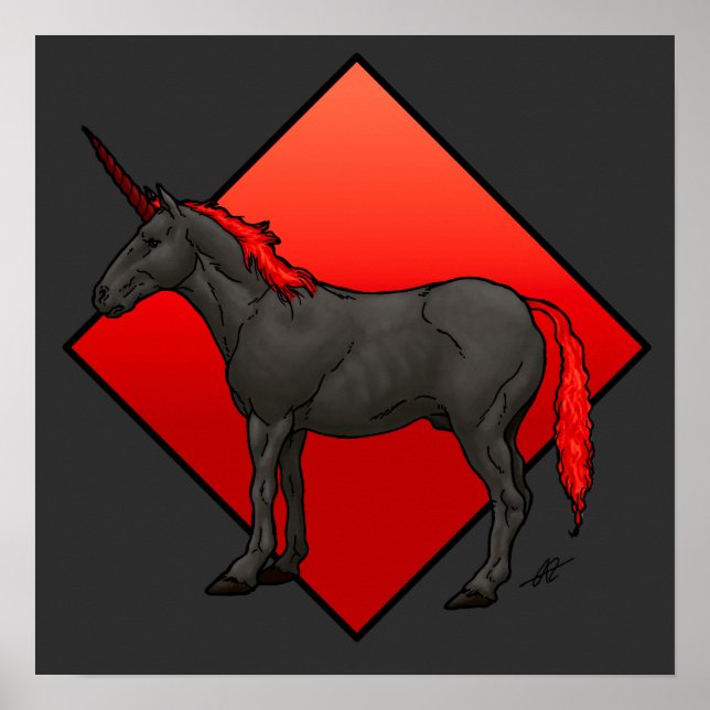 Poster Unicórnio Escuro (Frente)