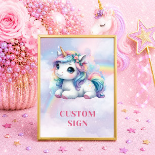 Poster Unicórnio Pastel Sonhador Dia Mágico Aniversário M