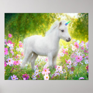 Poster Unicórnio Pônei Branco