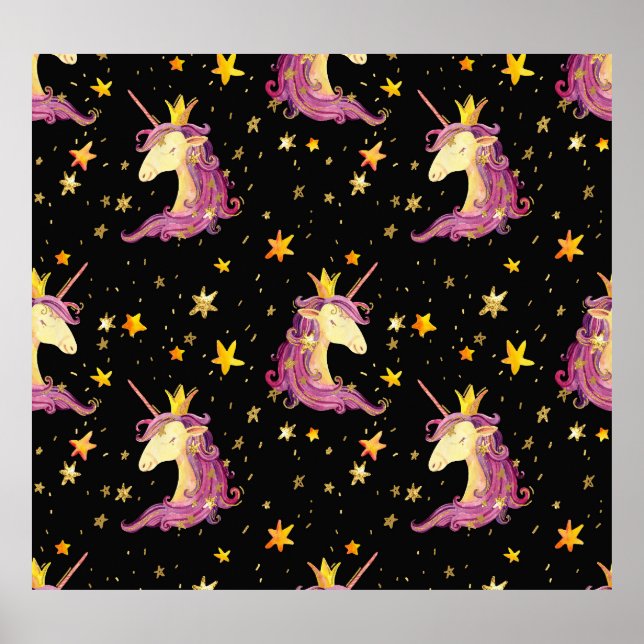 Poster Unicórnio Princesa: Leite de Aquarela (Frente)