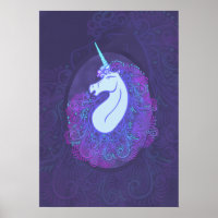 Unicórnio Roxo Encantado | Arte de fantasia místic