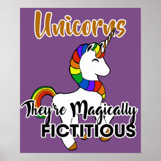 Poster Unicórnios Mágicamente Fictícios Engraçados
