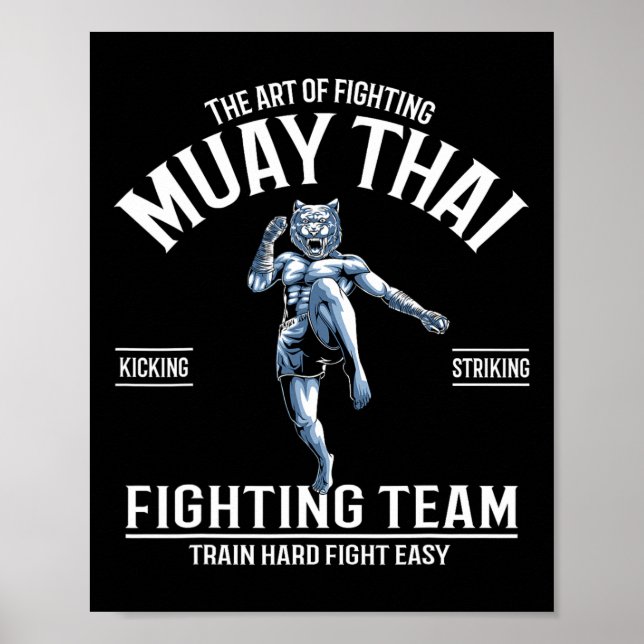 Poster Unicórnios Muay Thai Fofos Boxe Tailandesa e Kickb (Frente)
