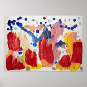 Poster unicórnios rosa fluffy dançando no arco-íris