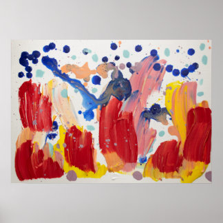 Poster unicórnios rosa fluffy dançando no arco-íris