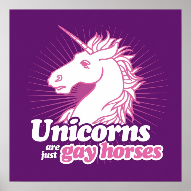 Pôster UNICORNS SÃO APENAS CAVALOS GAY —.png (Frente)