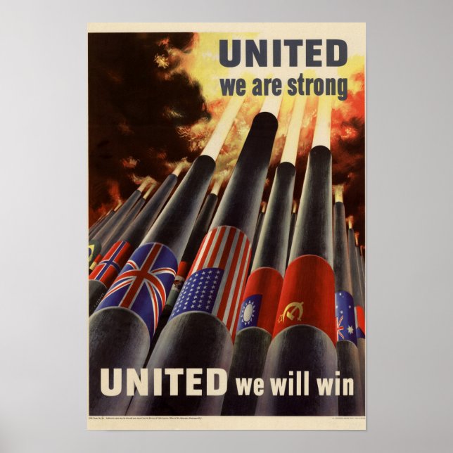 Poster Unida da Guerra Mundial Patriótica (Frente)