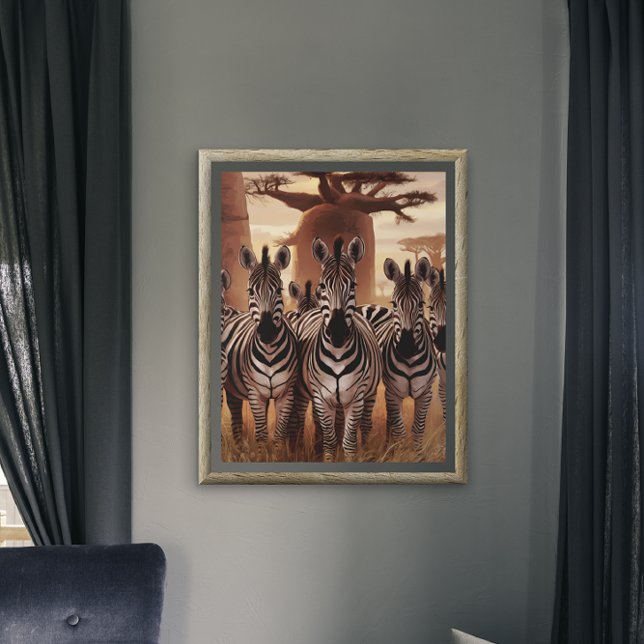 Poster Unidade distribuída: Zebras em pé juntas (Criador carregado)