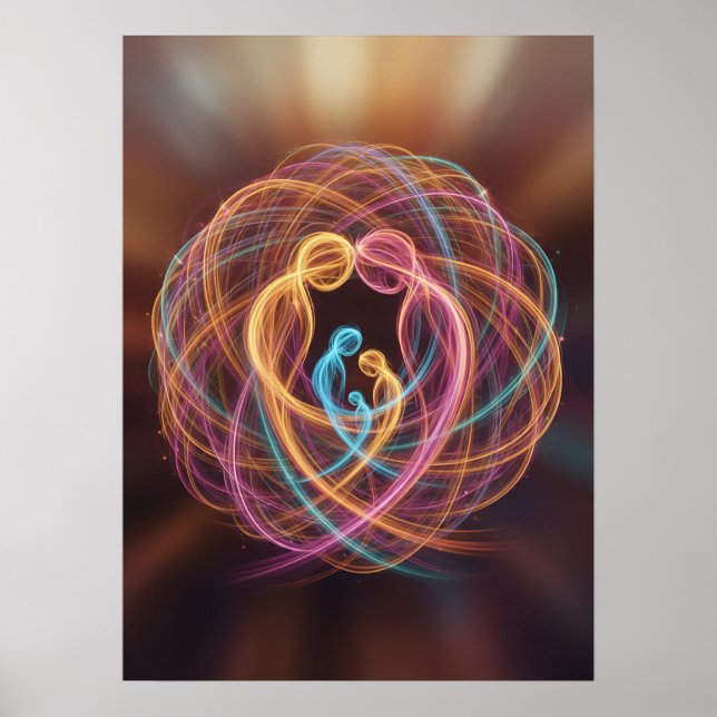 Poster Unidade familiar em abstrato (Frente)