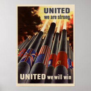 Poster Unido nós forte somos unidos nós ganharemos