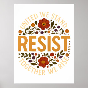 Poster Unidos Nós Estamos, Juntos Nós Nos Erguemos