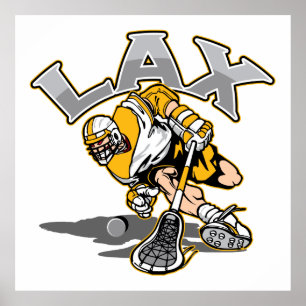 Pôster Uniforme Amarelo do Jogador de Lacrosse