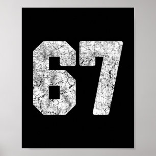 Poster Uniforme de jogador camisola número 67 Branco desg