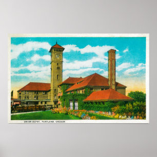 Pôster Union Depot Railroad Station in Portland,