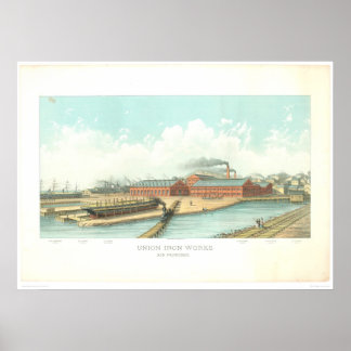 Pôster Union Iron Works em São Francisco (1801A)