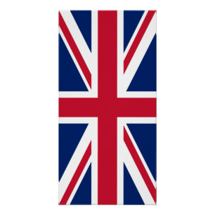 Pôster Union Jack Azul Branco e Vermelho
