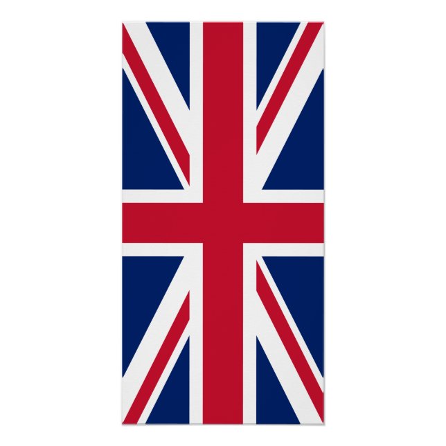 Pôster Union Jack Azul Branco e Vermelho (Frente)