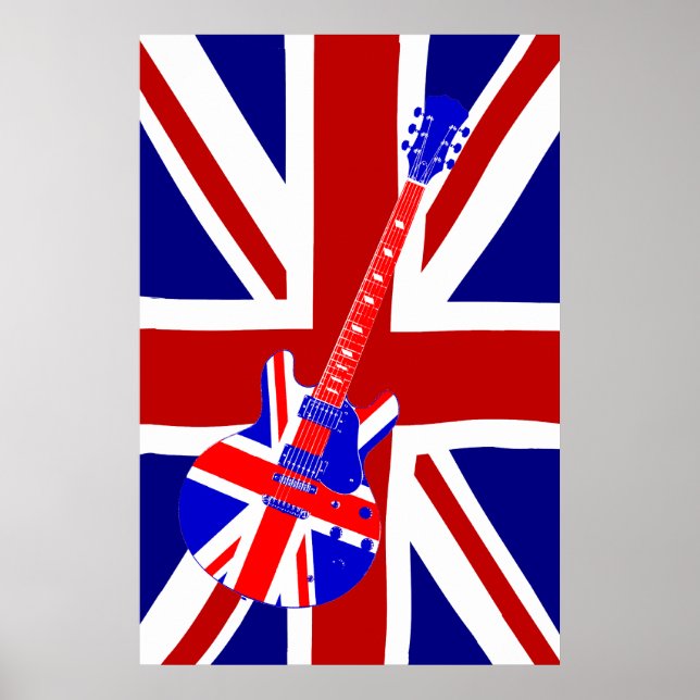 Poster Union Jack British Guitar Art 2 (Frente)