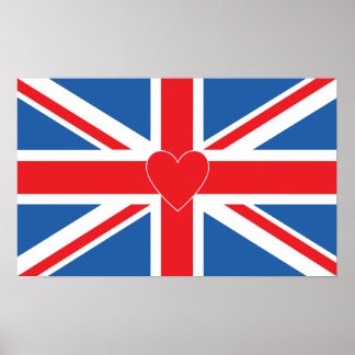 Poster Union Jack Flag & Heart