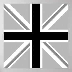 Poster Union Jack/Monochrome da bandeira
